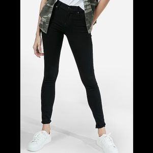 Express Mid Rise Black Skinny Jeans Sz 10 Regular